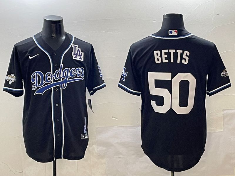 Men Los Angeles Dodgers #50 Betts Black Fashion Game 2025 Nike MLB Jersey style 3064->los angeles dodgers->MLB Jersey